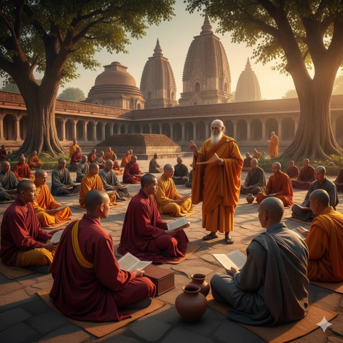 Apa yang diajarkan di nalanda 64 mata pelajaran universitas nalanda di india kuno (Ilustrasi menggunakan Gemini) Apa yang diajarkan di Nalanda adalah 64 mata pelajaran bagi Universitas Nalanda di India Kuno