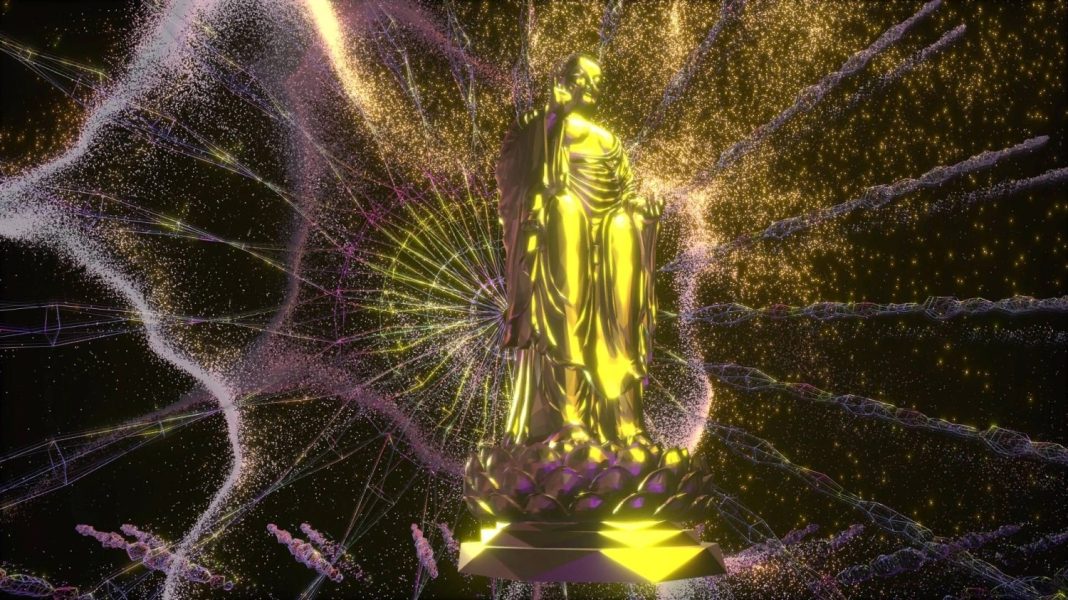 Cyber NamuNamu memadukan mantra Buddha, Musik Elekronik dan visual digital imersif untuk suatu pengalaman spiritual baru.