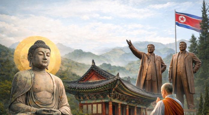 Posisi agama di bawah kontrol negara dibahas Levi dan Husarski untuk kasus Buddhadharma Korea Utara.