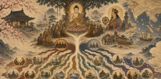 Sejarah Agama Buddha dimulai dari Siddhartha Gautama yang membentuk komunitas para siswa monastiknya yang disebut Sangha. Dari Satu Sangha kelak berkembang menjadi banyak aliran pemikiran. Angka tradisional yang dipakai adalah 18 aliran.