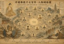 Sejarah Chinese Buddhism melalui pemetaan jejaring Buddhadharma selama 1.700 tahun di Tiongkok.